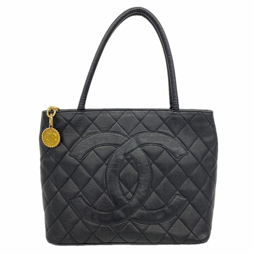CHANEL Black Caviar Leather Reissue Tote Bag